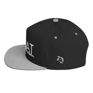 WHITE LOGO FLAT BILL