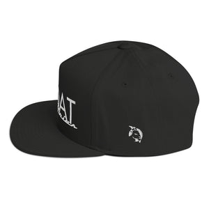 WHITE LOGO FLAT BILL