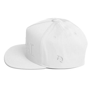 WHITE LOGO FLAT BILL