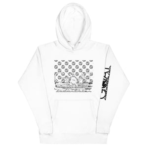 B/W FLAGGED HOODIE